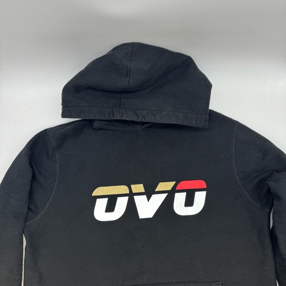 OVO Men’s Hoodie Large Black Flag Logo Made in Canada 100% Cotton - Picture 4 of 9